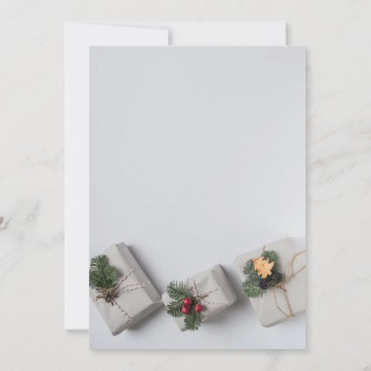 素晴らしいグレーニューイヤーズのギフト招待状 招待状 (裏面)