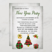 素晴らしいグレーニューイヤー招待状 招待状 (正面/裏面)