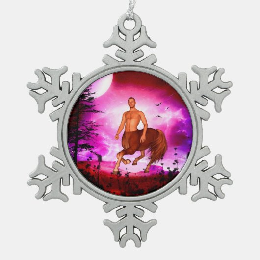 素晴らしいケンタウルス スノーフレークピューターオーナメント (正面)