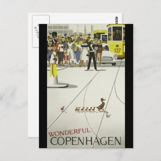 素晴らしいコペンハーゲンデンマークのヴィンテージ旅行ポスター ポストカード (正面/裏面)