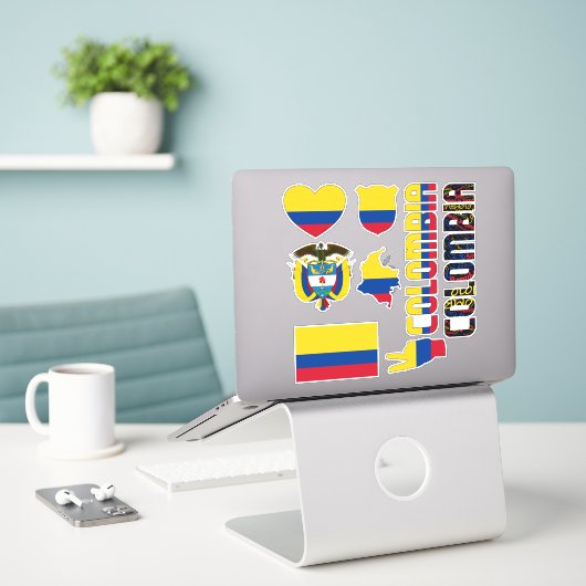 素晴らしいコロンビアが国のシンボルを形作る シール (デスク上のノートパソコン)