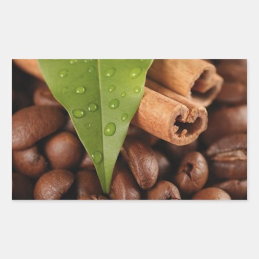 素晴らしいコーヒーの静物生活 長方形シール (正面)