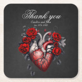素晴らしいゴシックビクトリアンハート スクエアペーパーコースター (正面)