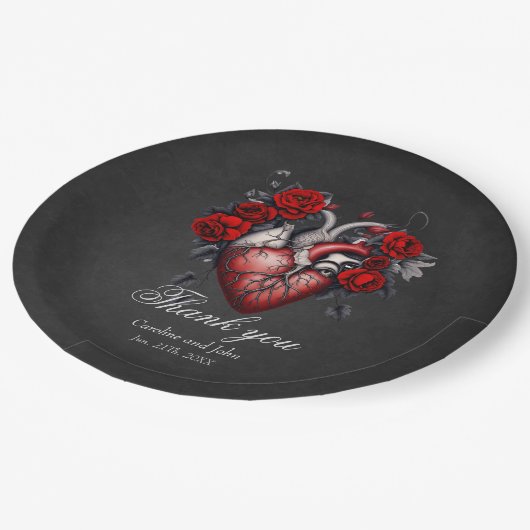 素晴らしいゴシックビクトリアンハート ペーパープレート (アングル)