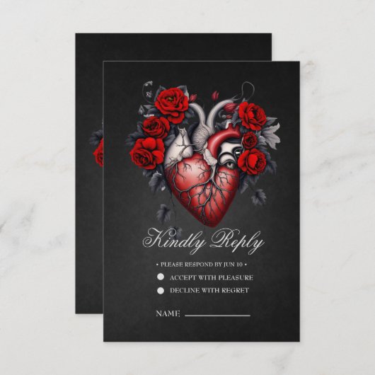 素晴らしいゴシックビクトリアンハート 出欠カード (正面/裏面)