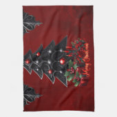 素晴らしいゴシック様式のクリスマスツリー キッチンタオル (縦)