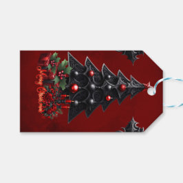 素晴らしいゴシック様式のクリスマスツリー ギフトタグ