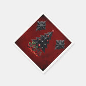 素晴らしいゴシック様式のクリスマスツリー スタンダードカクテルナプキン (角)
