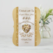 素晴らしいゴールドの結婚50周年招待状 招待状 (スタンド正面)