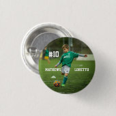 素晴らしいサッカー選手の名前と写真を追加 缶バッジ (正面&裏面)