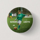 素晴らしいサッカー選手の名前と写真を追加 缶バッジ (正面)