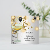 素晴らしいシャンパン金ゴールドライツシルバーパーティー 招待状 (スタンド正面)