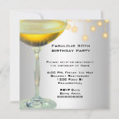 素晴らしいシャンパン金ゴールドライツシルバーパーティー 招待状 (裏面)