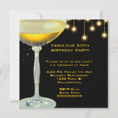 素晴らしいシャンパーニュ金ゴールドライツバースデーパーティー 招待状 (裏面)
