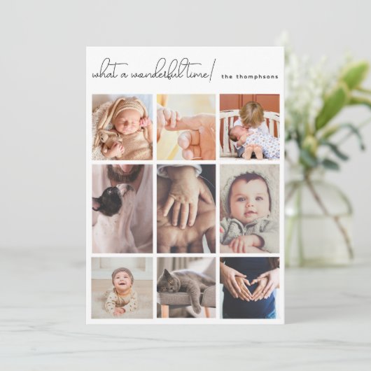 素晴らしいシンプルタイム数々のベビー誕生 案内状 (スタンド正面)