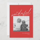 素晴らしいシンプル世界の写真新年レッドホリデイ シーズンカード (正面)