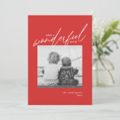 素晴らしいシンプル世界の写真新年レッドホリデイ シーズンカード (スタンド正面)