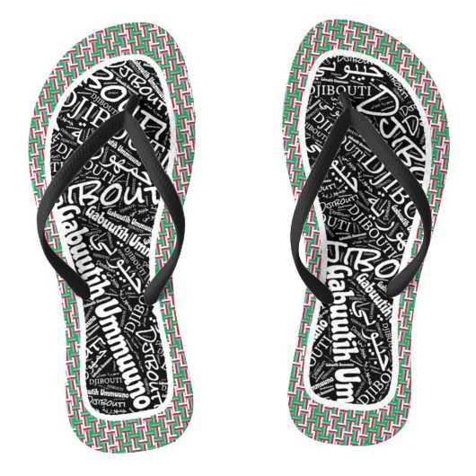 素晴らしいジブチ国旗の色の愛国的 ビーチサンダル (ソール)