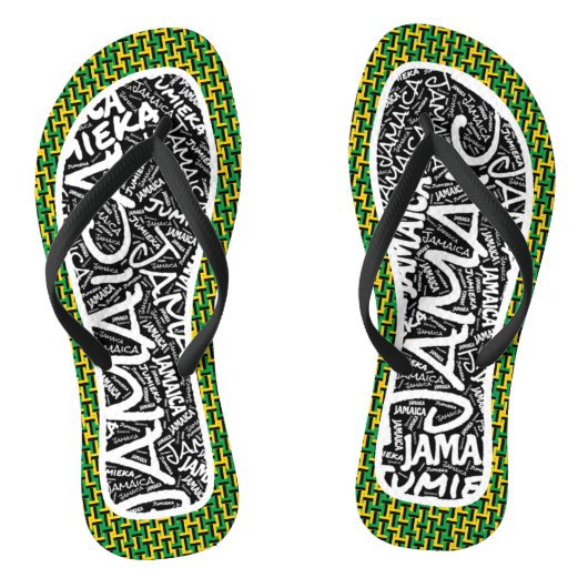 素晴らしいジャマイカ国旗の色の愛国心 ビーチサンダル (ソール)