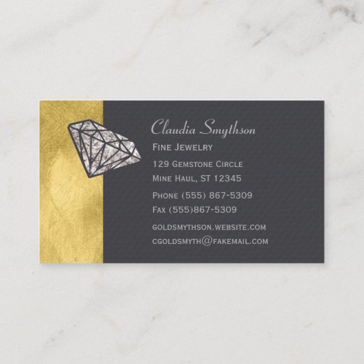 素晴らしいジュエリーの名刺の婚約指輪 名刺 (裏面)