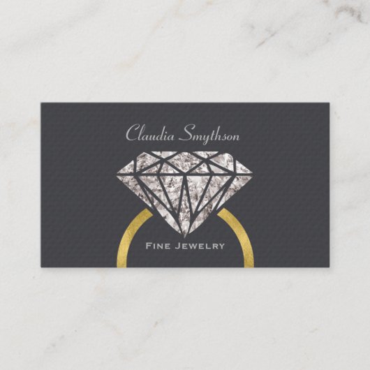 素晴らしいジュエリーの名刺の婚約指輪 名刺 (正面)