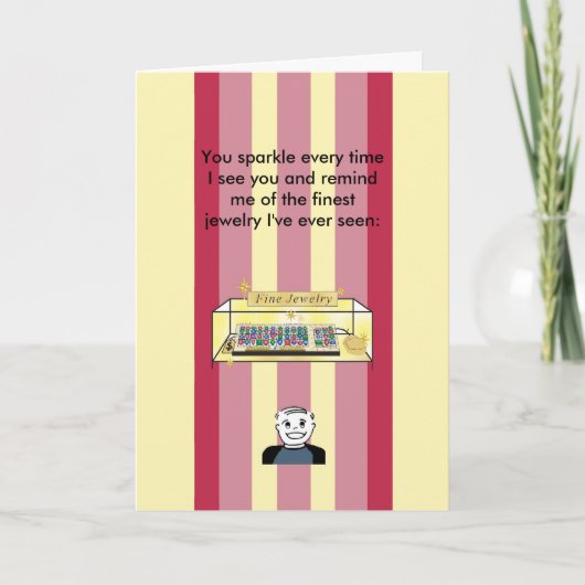 素晴らしいジュエリー-誕生日のように光っています カード (正面)