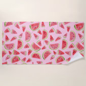 素晴らしいスイカ夏のおもしろいフルーツ ビーチタオル (正面)