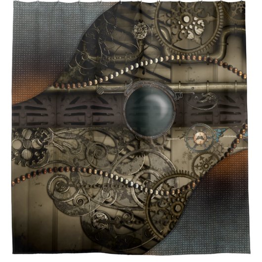 素晴らしいスエレガントテームパンクデザイン シャワーカーテン (正面)