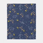 素晴らしいスケッチ動物と青空の子供 フリースブランケット (正面)