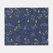 素晴らしいスケッチ動物と青空の子供 フリースブランケット (正面(横))