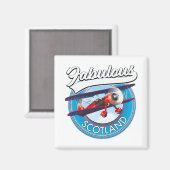 素晴らしいスコットランドのレトロスタイル旅行パッチ マグネット (正面/裏面)