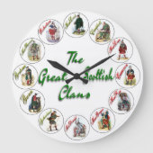 素晴らしいスコットランドの一族の時計のスタイル1 ラージ壁時計 (正面)