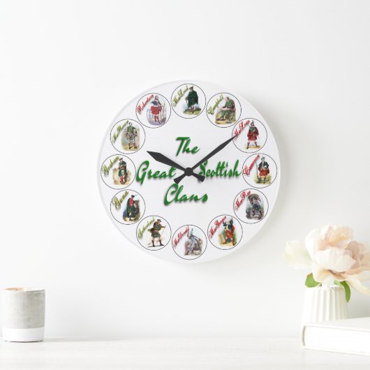 素晴らしいスコットランドの一族の時計のスタイル1 ラージ壁時計 (ホーム)