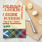 素晴らしいスコットランドの食糧メニュータータンチェックのふきん キッチンタオル (四つ折り)