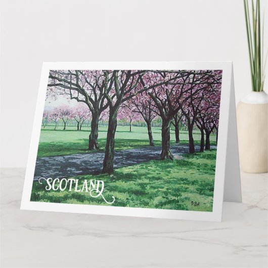 素晴らしいスコットランド・エジンバラの風景アート サンキューカード (正面)