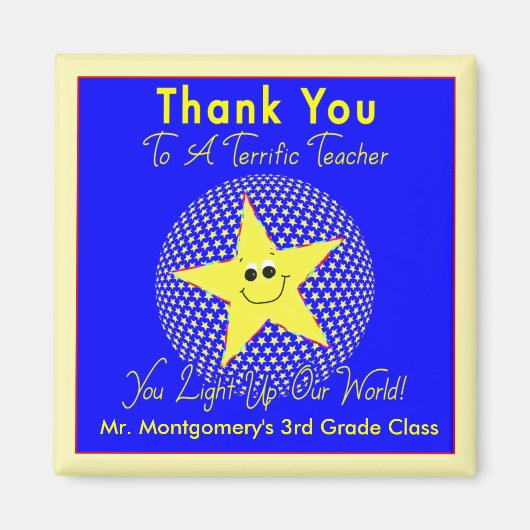 素晴らしいスター先生Thank You from Class マグネット (正面)