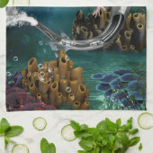 素晴らしいスチームパンクの人魚 キッチンタオル (折り畳み)