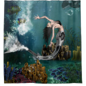 素晴らしいスチームパンクの人魚 シャワーカーテン (正面)