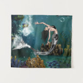 素晴らしいスチームパンクの人魚 タペストリー (正面(横))