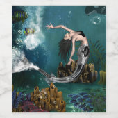 素晴らしいスチームパンクの人魚 ワインラベル (シングルラベル)