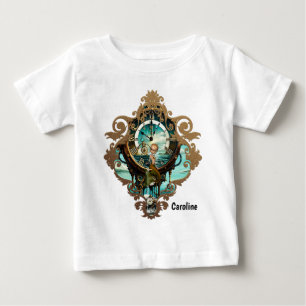 素晴らしいスチームパンクの海時計 ベビーTシャツ