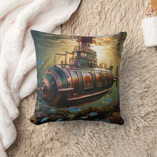 素晴らしいスチームパンクサブマリナー船 クッション (ブランケット)