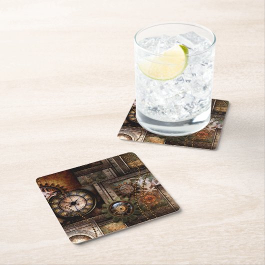 素晴らしいスチームパンクデザイン スクエアペーパーコースター (インサイチュ)