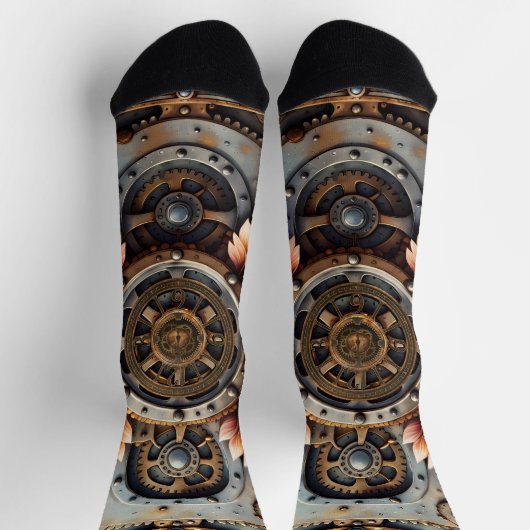 素晴らしいスチームパンクデザイン ソックス (上部)