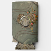 素晴らしいスチームパンク時計 スリム缶クーラー (正面)