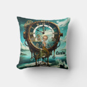 素晴らしいスチームパンク海時計 クッション (正面)