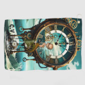 素晴らしいスチームパンク海時計 ゴルフタオル (横)