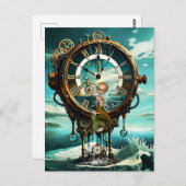素晴らしいスチームパンク海時計 ポストカード (正面/裏面)