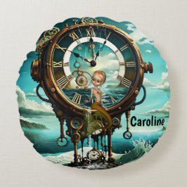 素晴らしいスチームパンク海時計 ラウンドクッション