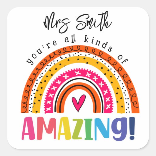 素晴らしいステッカーの種類 スクエアシール (正面)